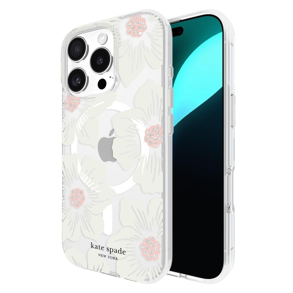 NWT Kate Spade iPhone 14 Plus Case Hollyhock Cream Floral MagSafe (Damaged Box)